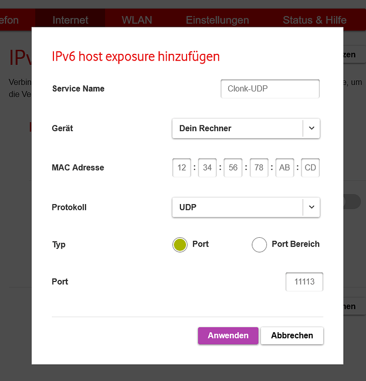 FAQ Wie schalte ich mit einer Vodafone Station die Ports frei
